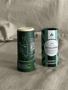 Desodorante natural zero waste en stick sin plástico y sin tóxicos aroma mint